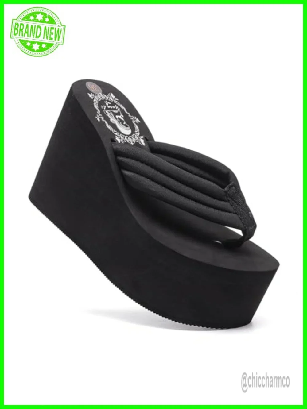 Wedge Sandals Platform Flip Flops Rhinestone Bling Summer Beach